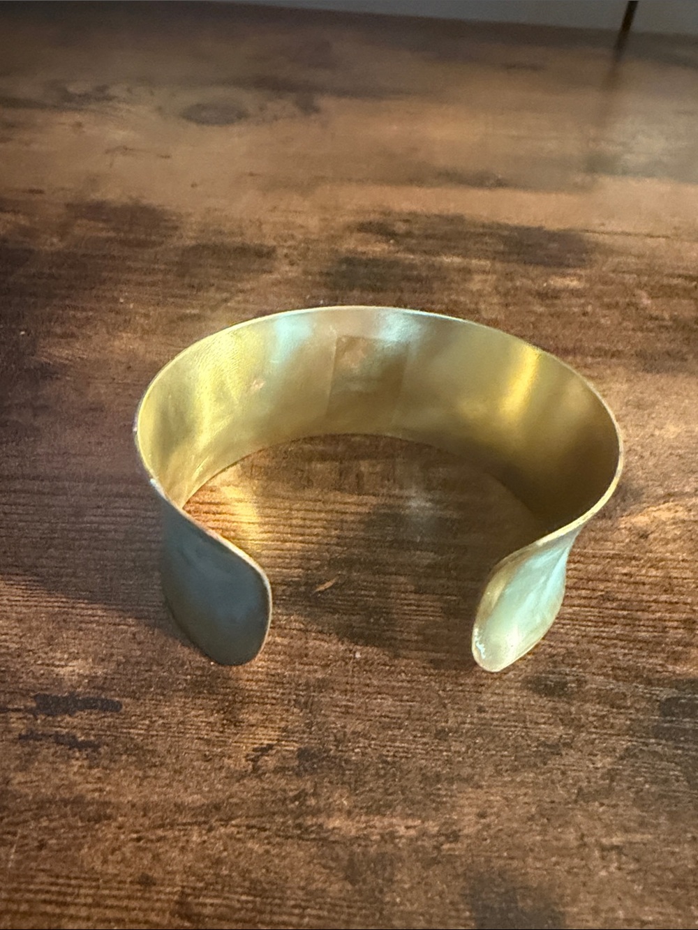 Source Unknown Gold Cuff Bracelet with Blue-Green Patina - Picture 2 of 4